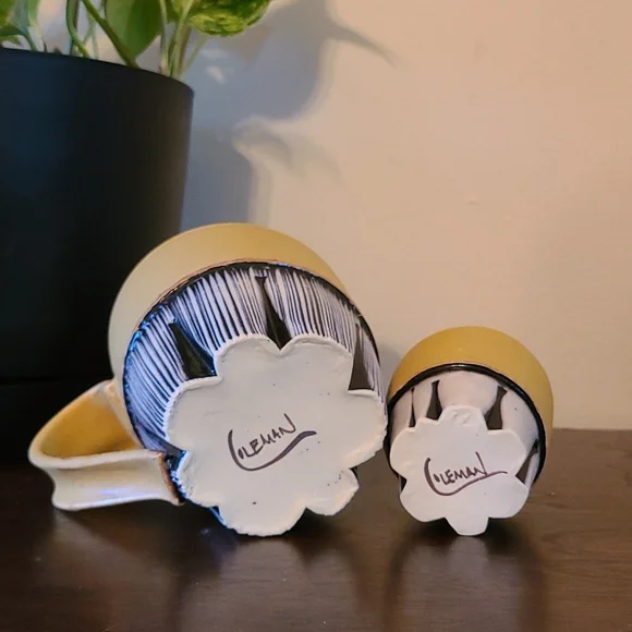 Handmade Coleman Coffee mug with espresso cup ceramic pottery - Picture 2 of 4